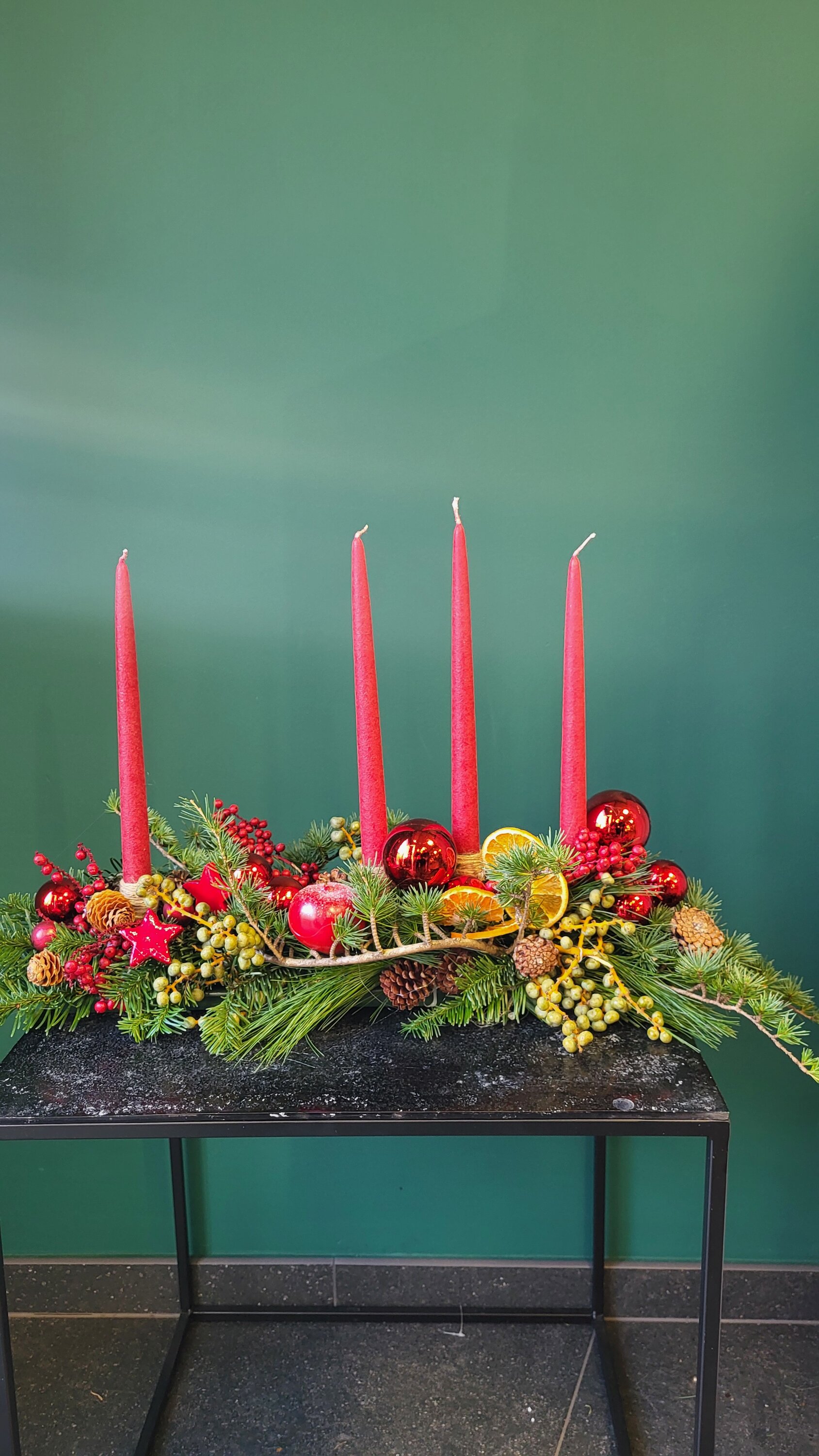 Adventskrans 8 : Langwerpig & tafelkaarsen