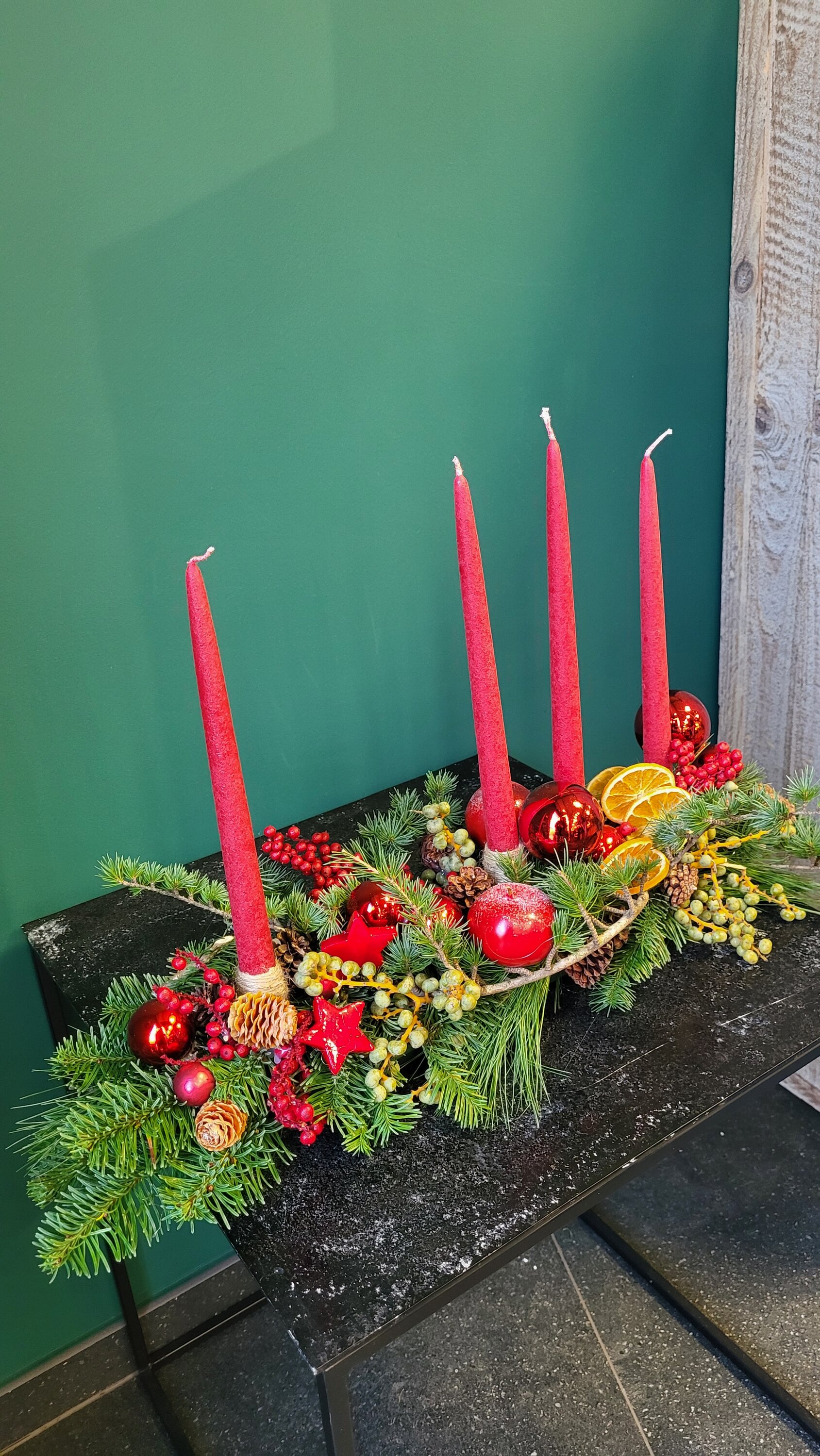 Adventskrans 8 : Langwerpig & tafelkaarsen