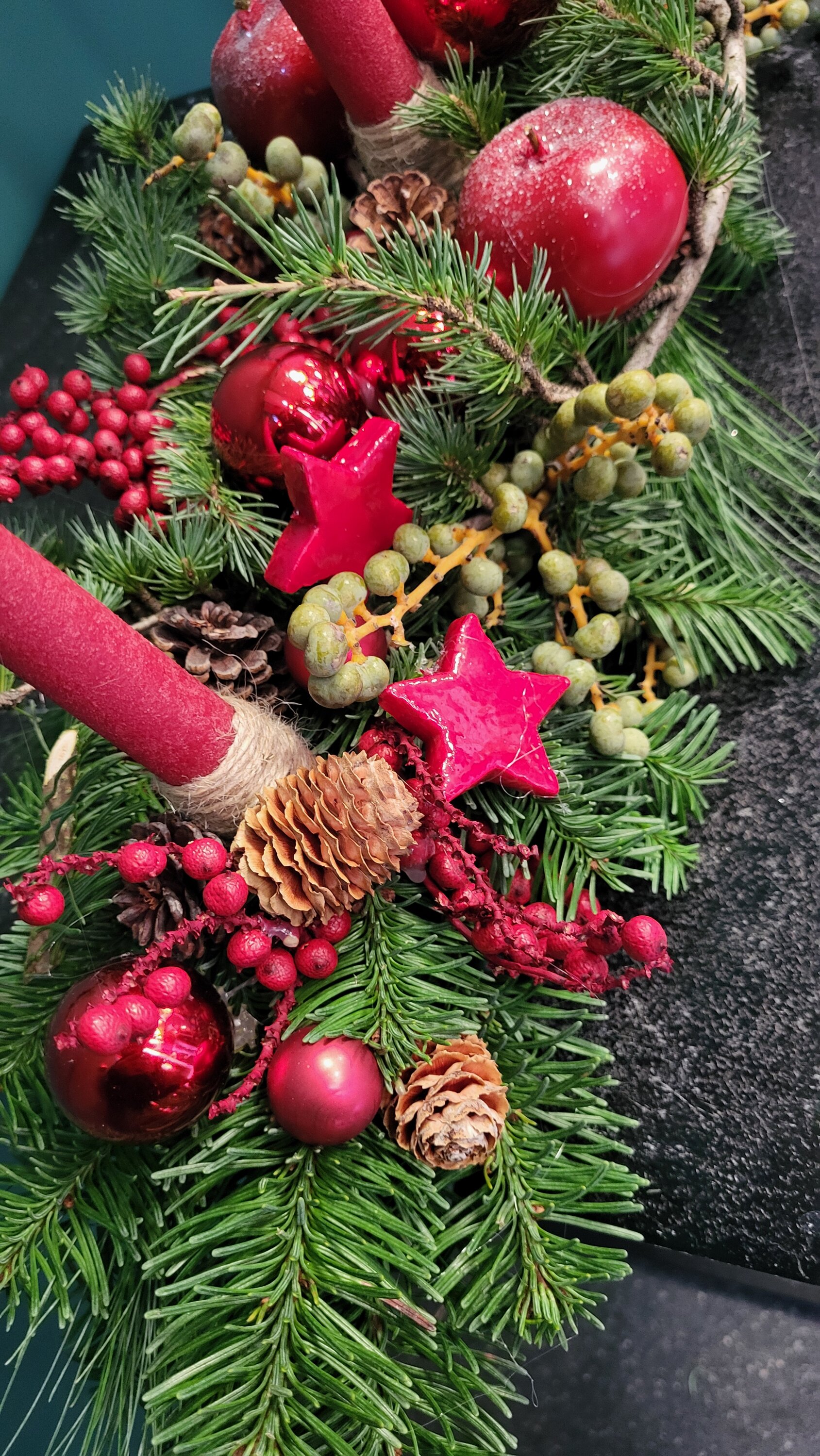 Adventskrans 8 : Langwerpig & tafelkaarsen