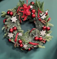 Deurkrans nr 20: Rood & zilver