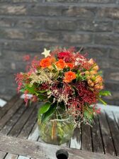 Kerstboeket nr 4: "Oranje goud rood"