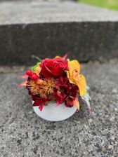 Zijdenbloemstuk nr 6: mini cirkel steentje