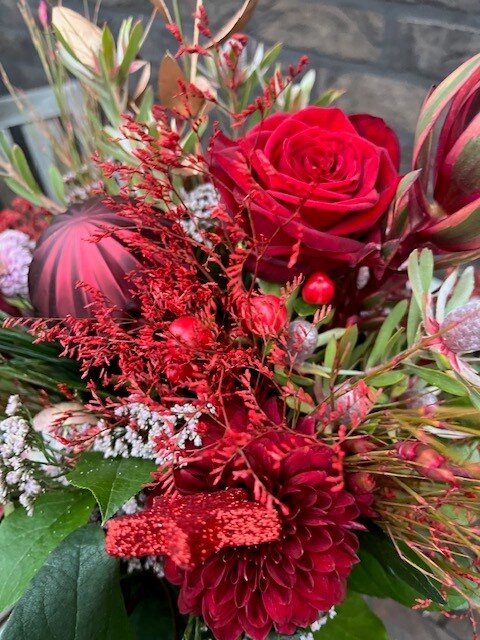 Kerstboeket nr 5: Rood & roze