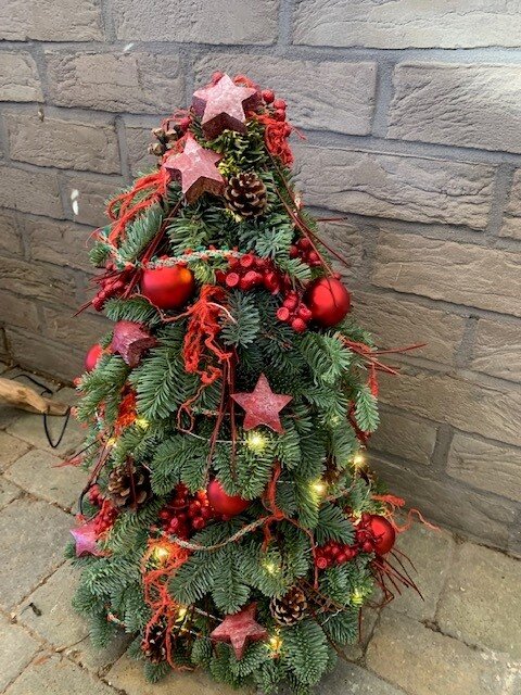 Kerstboom Nobilis nr 4: Rode tinten 50cm